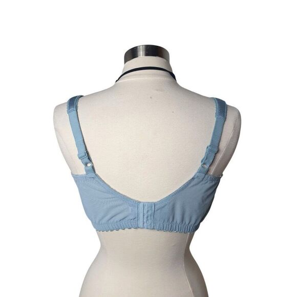 Glamorise Women's Bra 40F Blue MagicLift Original Wirefree Support Full Figure - Picture 5 of 7